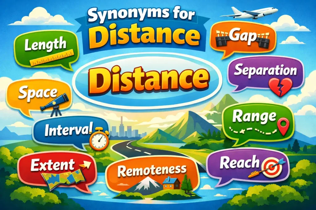 Synonyms for distance