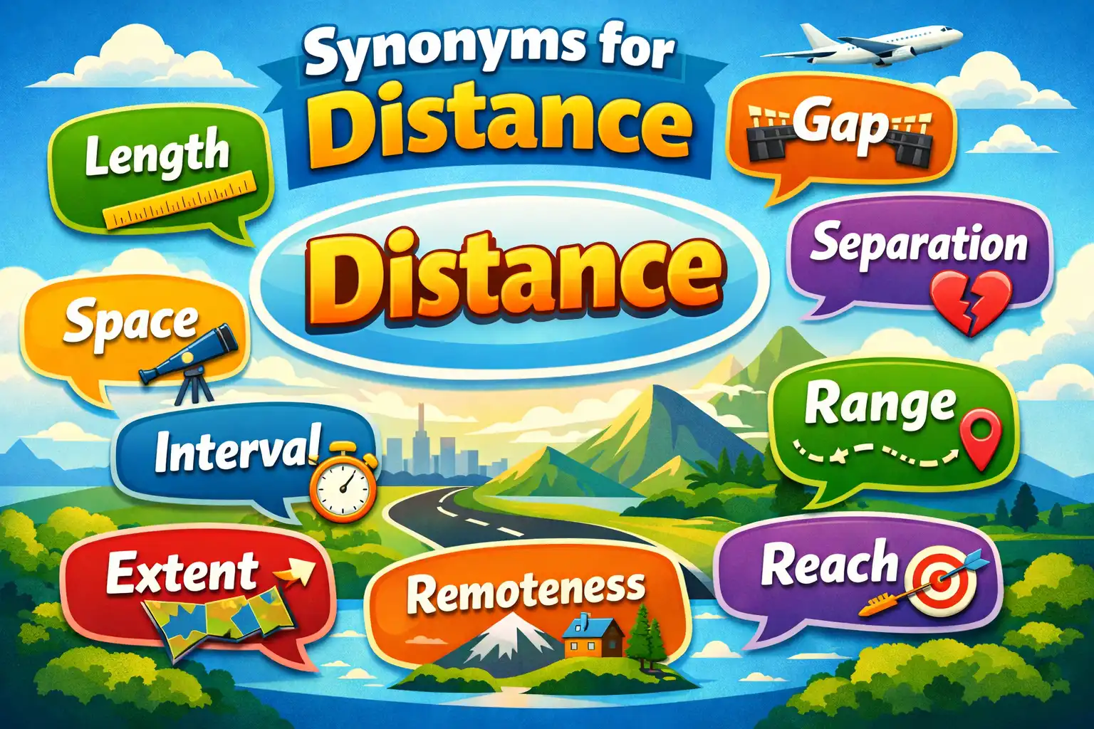 Synonyms for distance