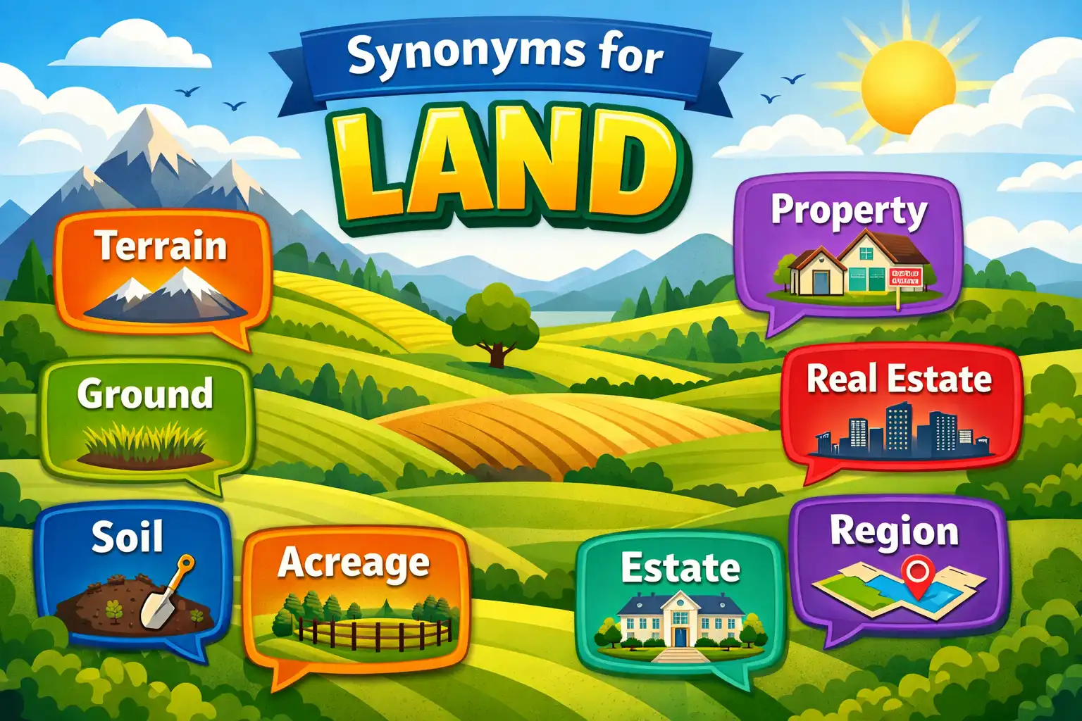 synonyms for land