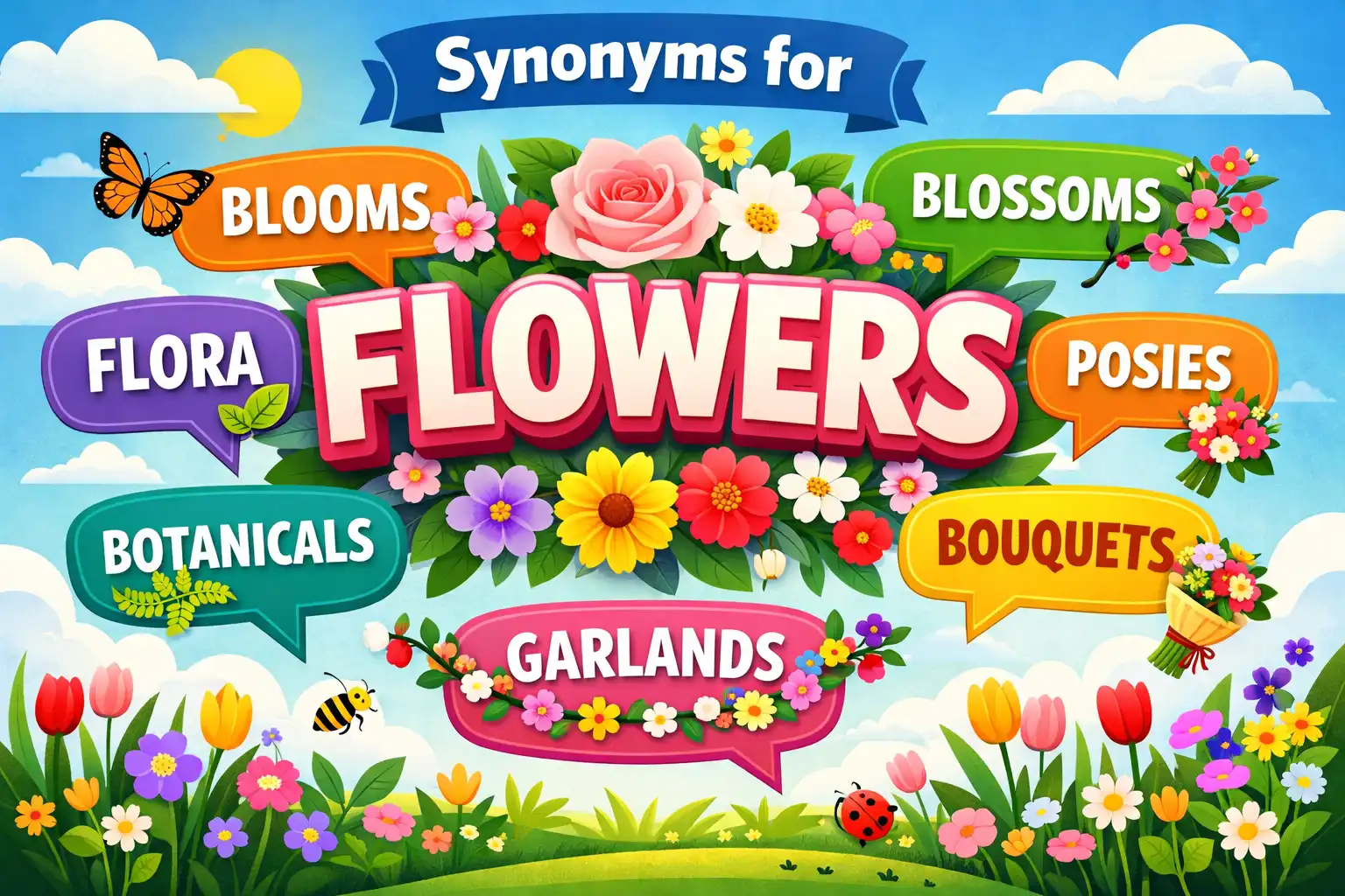 synonyms for flowers