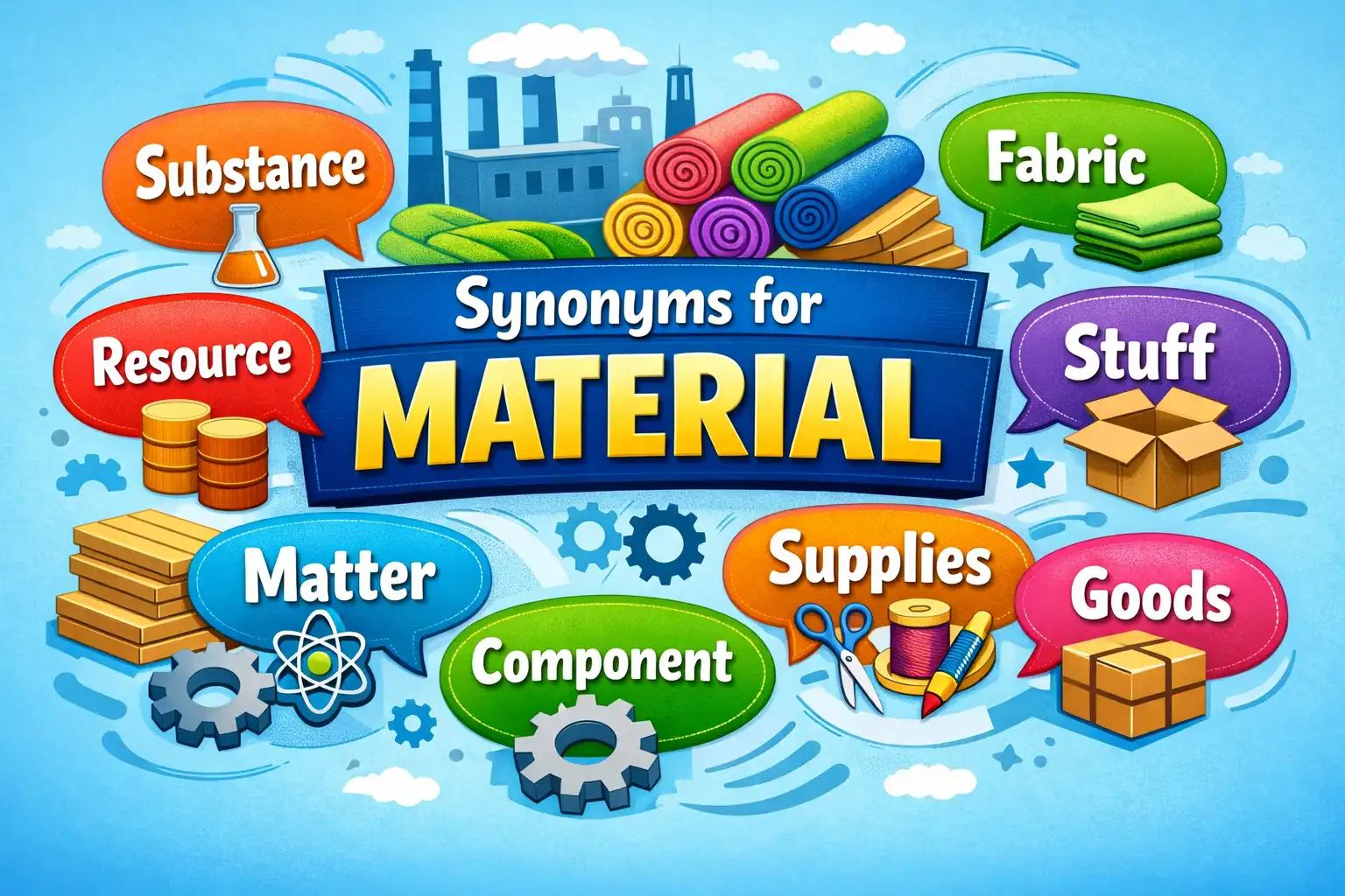 synonyms for material