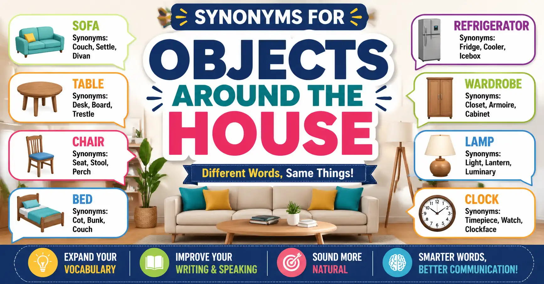 synonyms for objects around the house