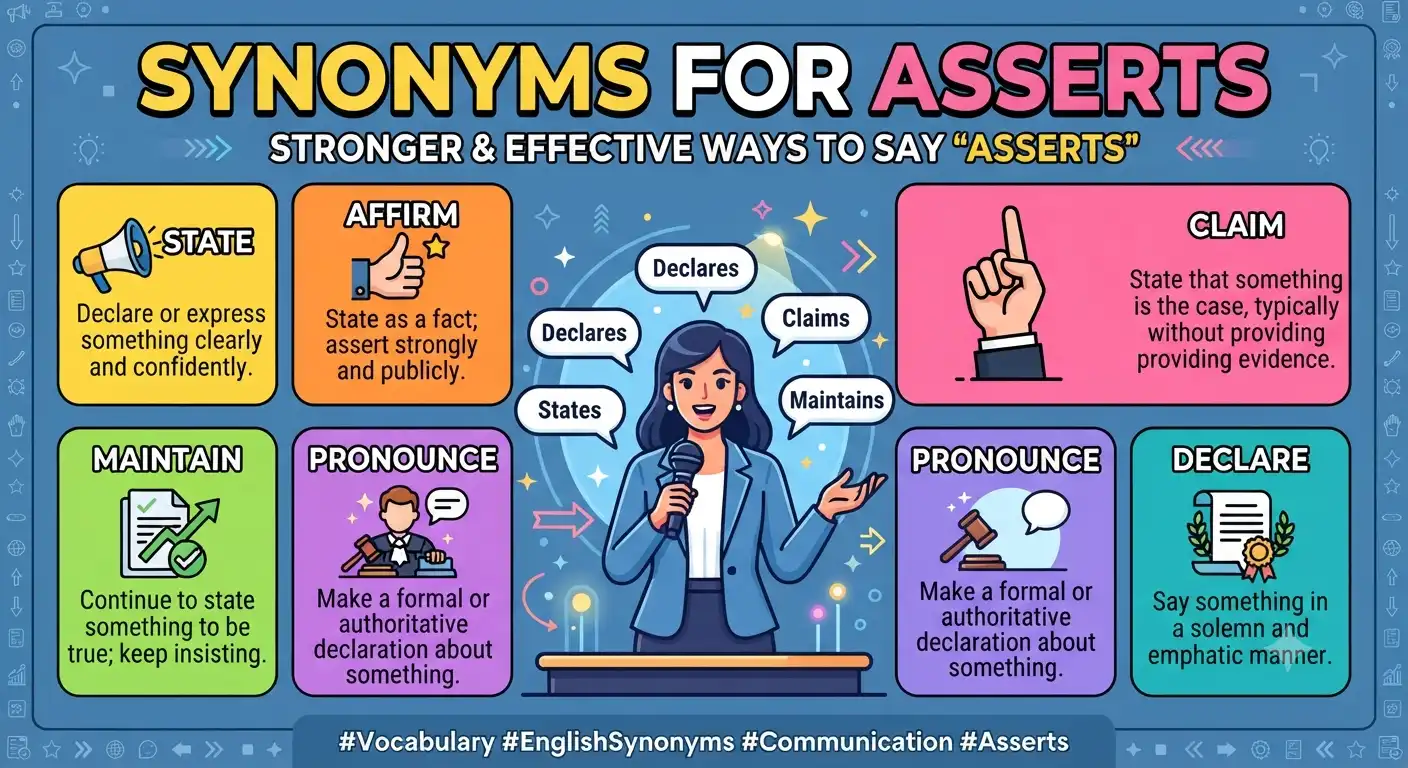 synonyms for asserts