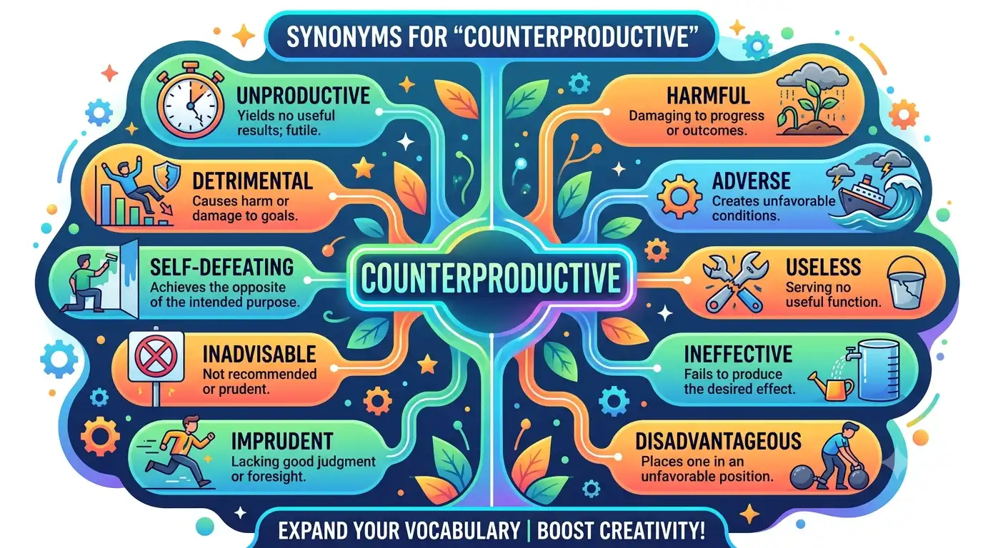 synonyms for counterproductive