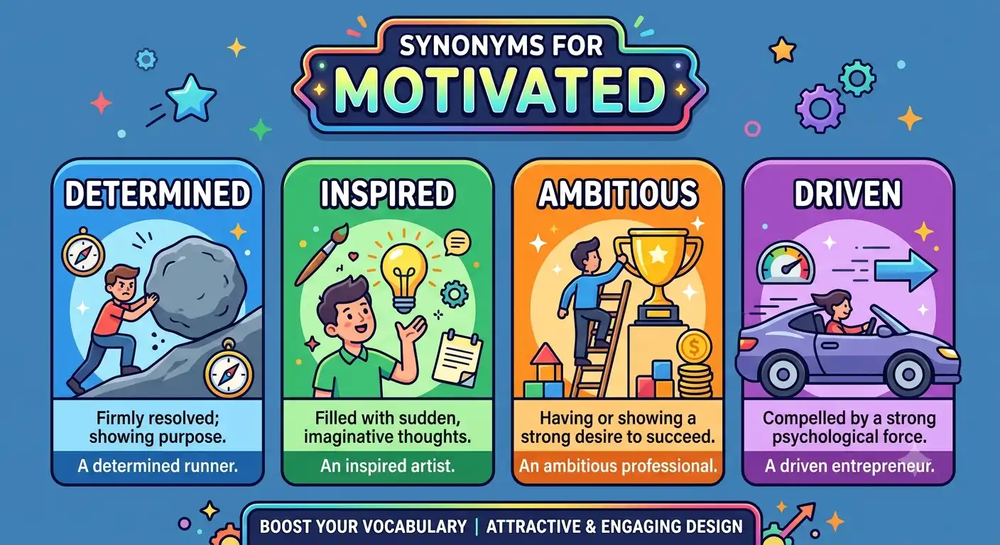 synonyms for motivated