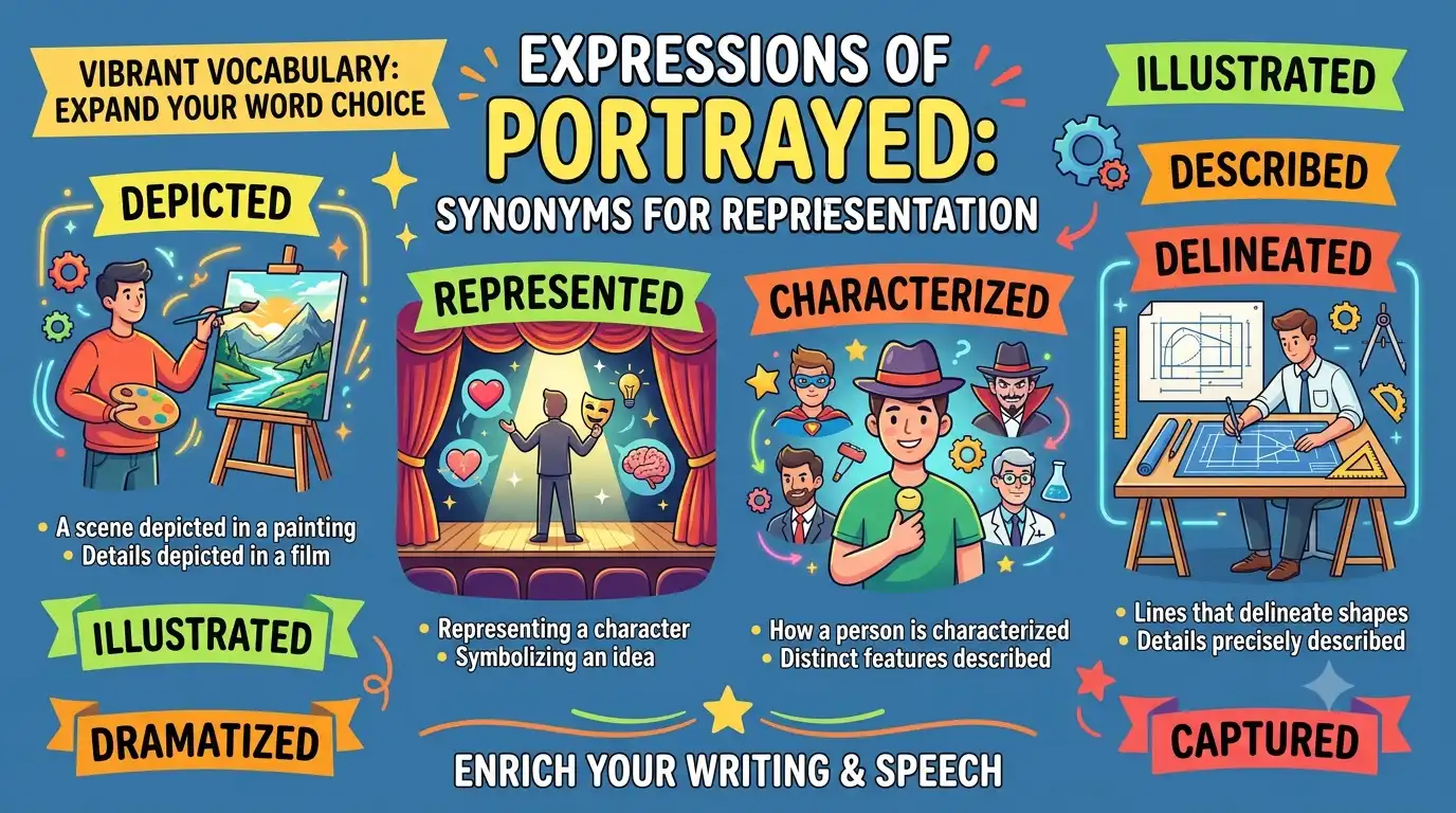 synonyms for portrayed