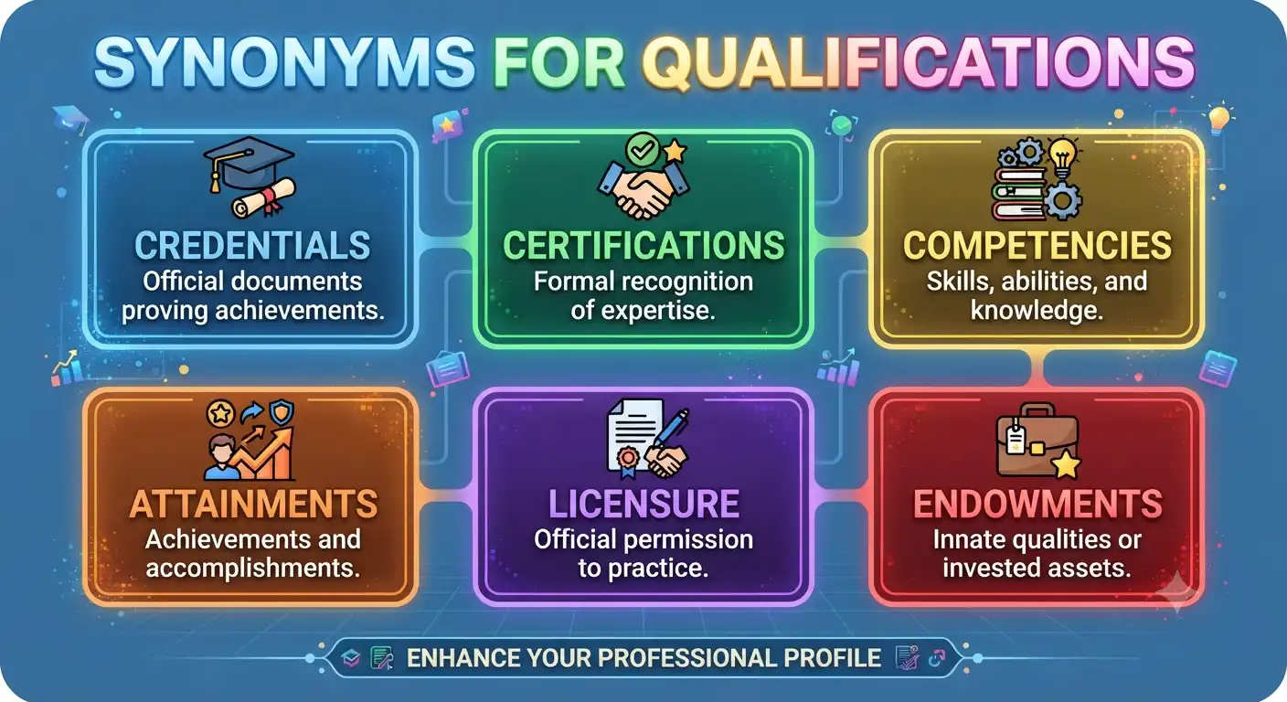 synonyms for qualifications