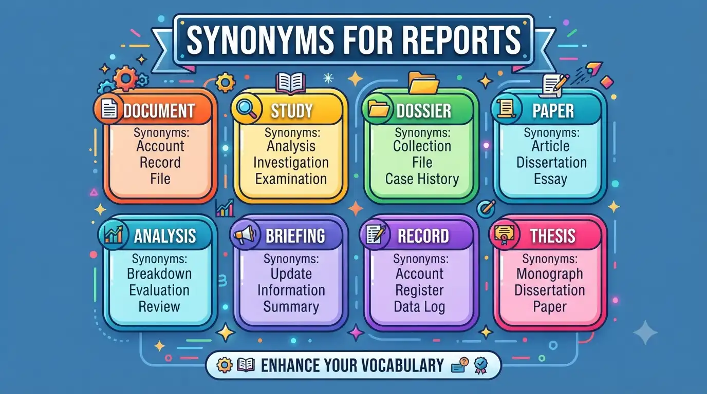 synonyms for reports