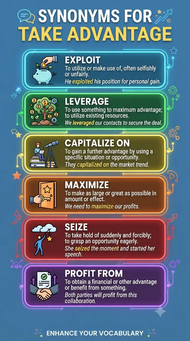 synonyms for take advantage