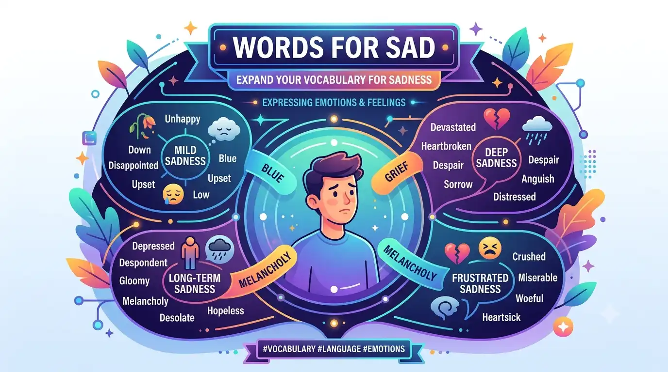 words for sad