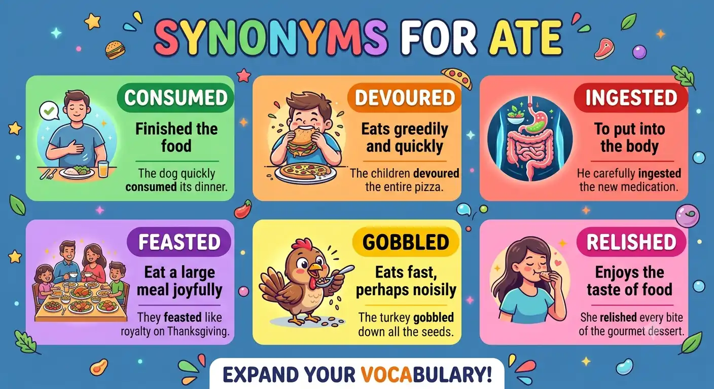 synonyms for ate