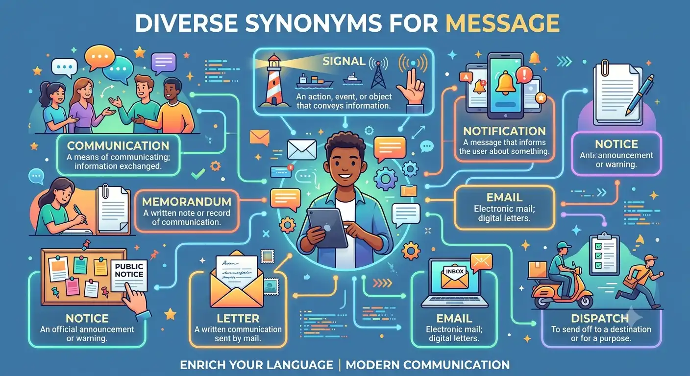 synonyms for message