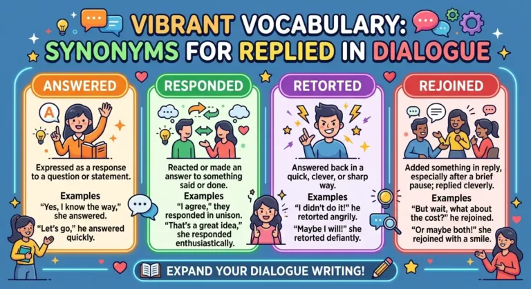 synonyms for replied in dialogue