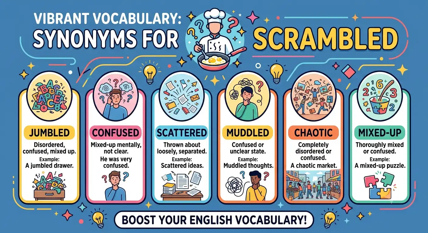 synonyms for scrambled