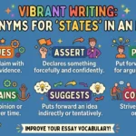 synonyms for states in an essay