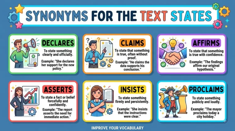 synonyms for the text states